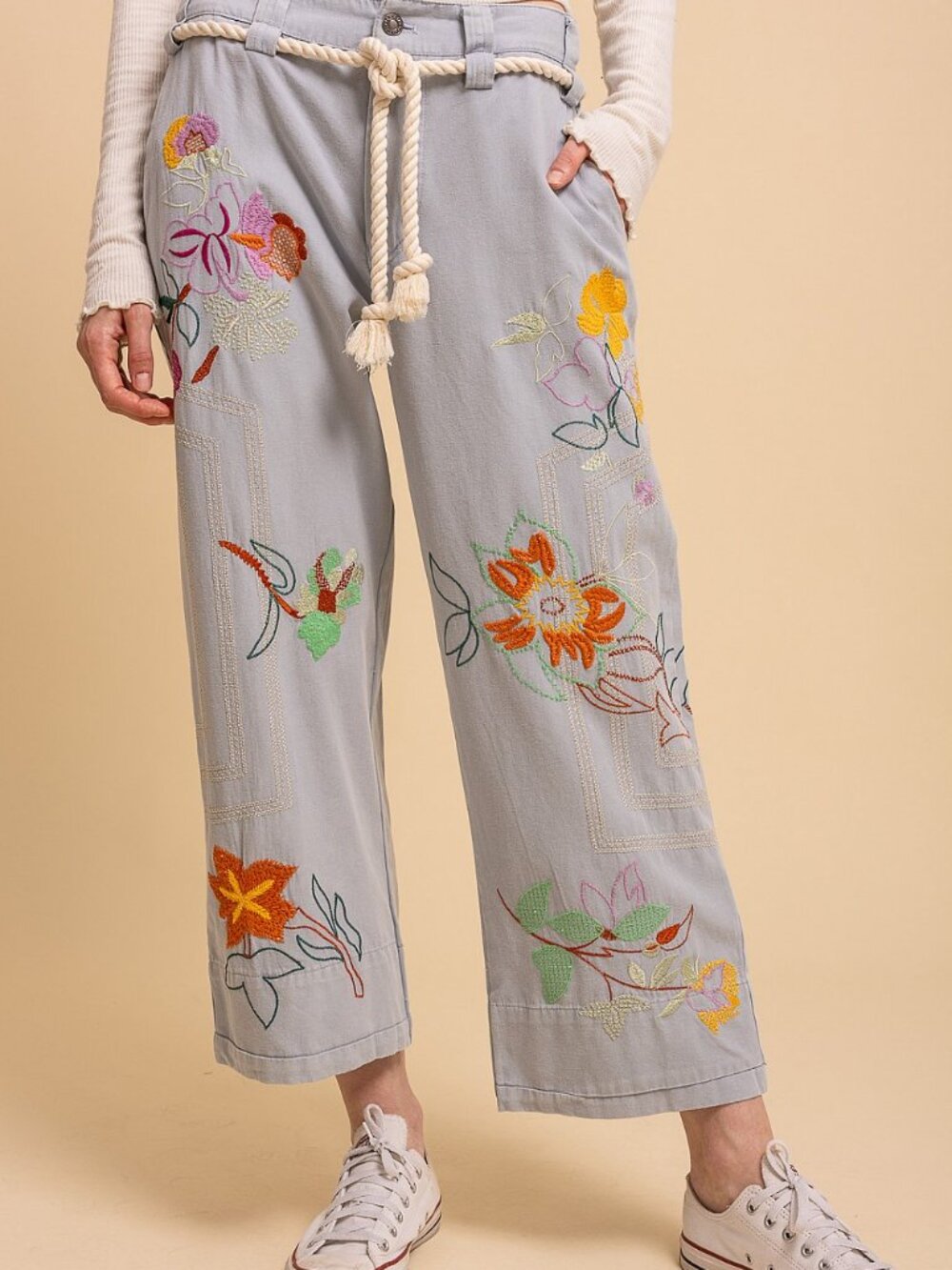 BLUE VELVET EMBROIDERED PANT-BRAND NEW RELEASE
